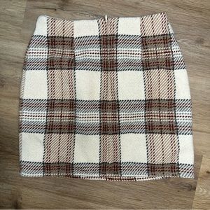 Plaid wool skirt
